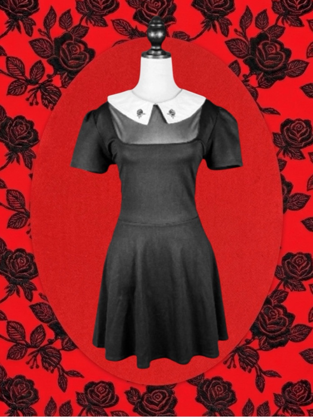 Dolls Kill Widow Retro Goth Punk Grunge Dark Academia Alt Minimalist Dress 1X